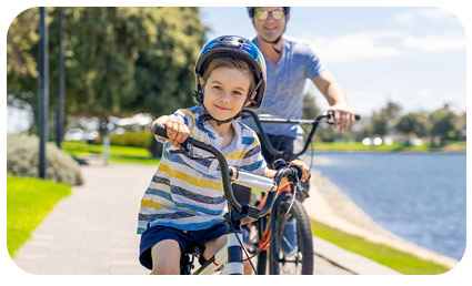 Child on bike